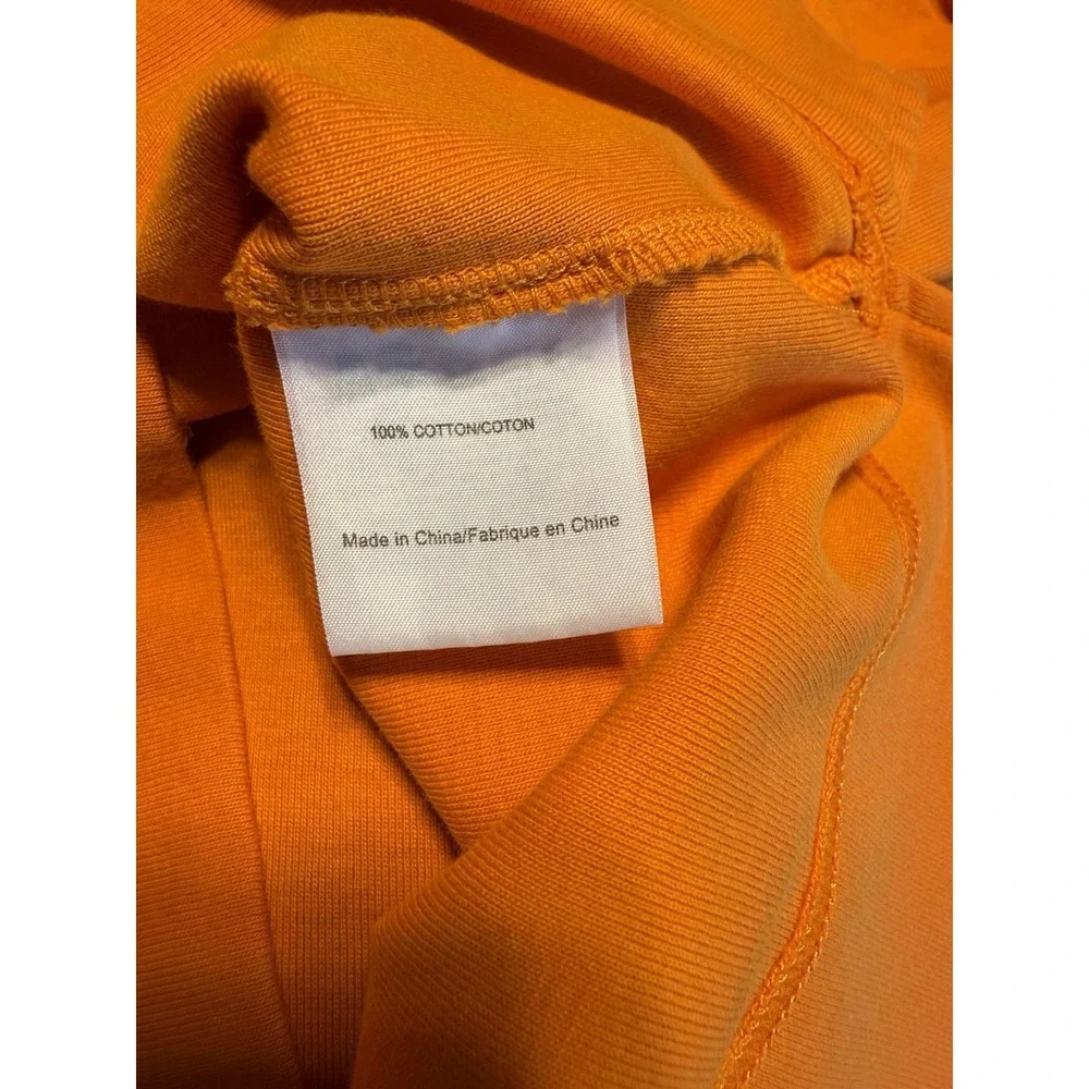Tory Burch Women Orange Ribbed Short Sleeve Polo‎ Shirt Size Large